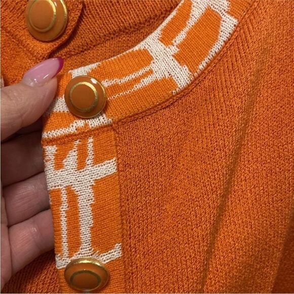 St. John Orange Women's Dress with Cardigan ( set), US4 - Picture 3 of 9